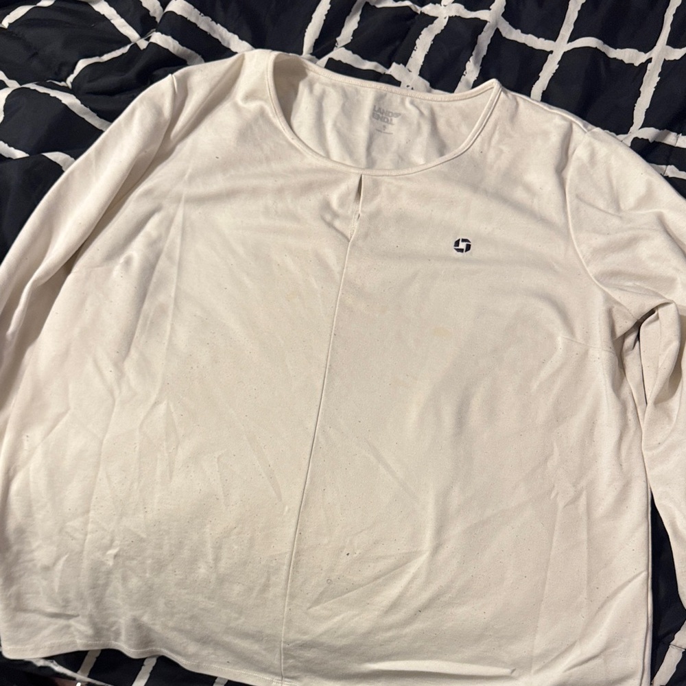 Lands' End White Long Sleeve Top